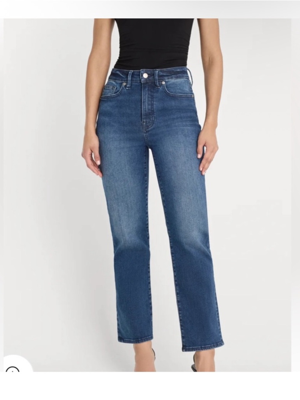 Good American Always Fits Good Legs Straight Jeans Medium Wash